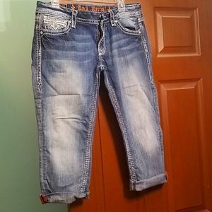 Rock revival denim capris